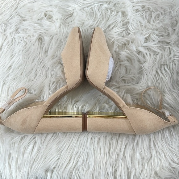 LULUS Laura Light Nude Suede Ankle Strap Chunky Heels Size 10 NEW - Picture 8 of 16